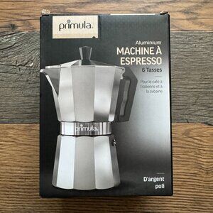 Primula Aluminum Stovetop Espresso Maker – 6 Cup Moka Pot (Silver)